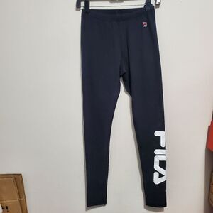 NWT Womens SZ XS FILA Soft Stretch Cotton Leggings Workout Yoga Pant   BLACK